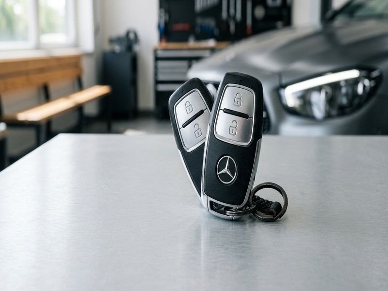 Car key transponder fob on clean surface